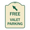 Signmission Free Valet Parking W/ Upper Left Arrow Heavy-Gauge Aluminum Sign, 24" x 18", TG-1824-23941 A-DES-TG-1824-23941